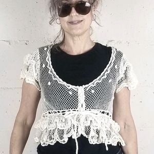 Betsey Johnson Crochet jacket top